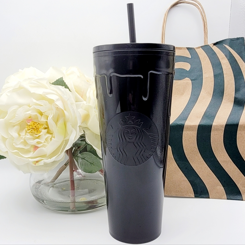 NEW Starbucks Halloween 2024 Obsidian Ooze Plastic Cold Cup Tumbler w/Straw 24oz